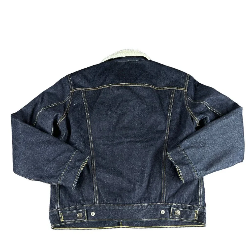 Levi's Men's Original Trucker Type III Juniper Rinse Sherpa Denim Jacket Size S - Picture 4 of 5